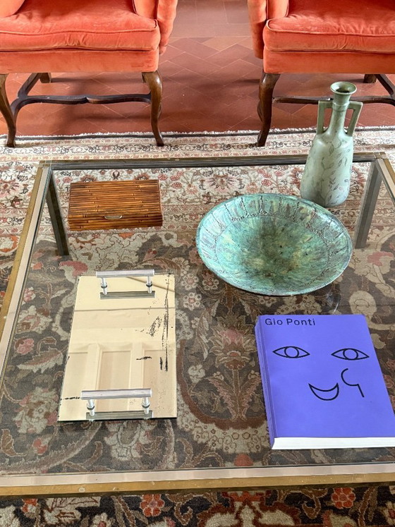 Image 1 of Modernist mirrored tray, France 1960