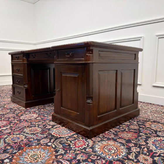 Classic English Desk Set with Office Chairs – Leather, Wood (photo 5 of 23)