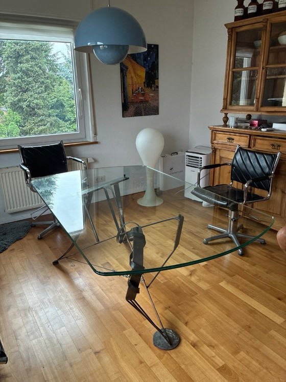 Design eettafel van glas met stalen frame – Metal (photo 8 of 8)