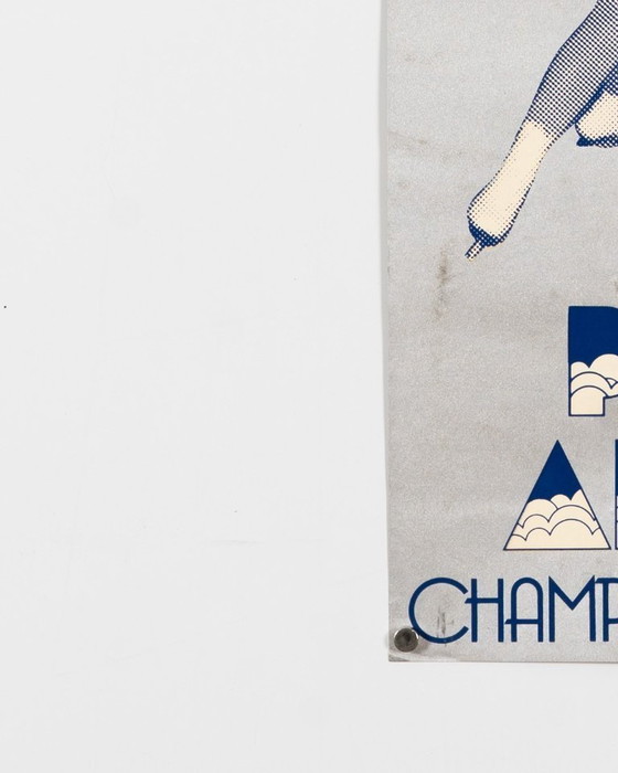 Image 1 of Championnat Du Monde Patinage Artistique 1973 Originale Vintage Serigrafia Poster Sport Invernali Pattinaggio di Figura 80x40 cm
