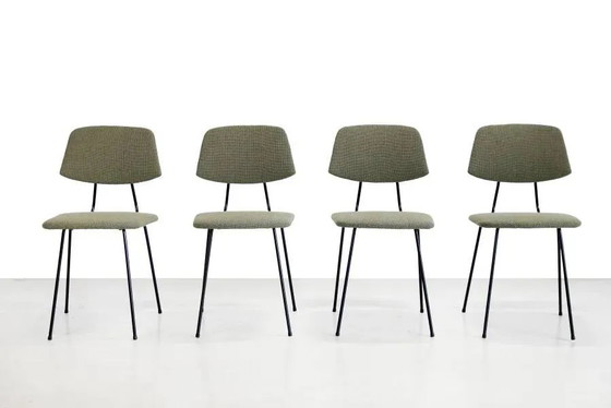 Set aus 4 Rudolf Wolf Stühlen für Elsrijk – Esszimmerstühle, Metal, Mid Century Modern (photo 6 of 6)