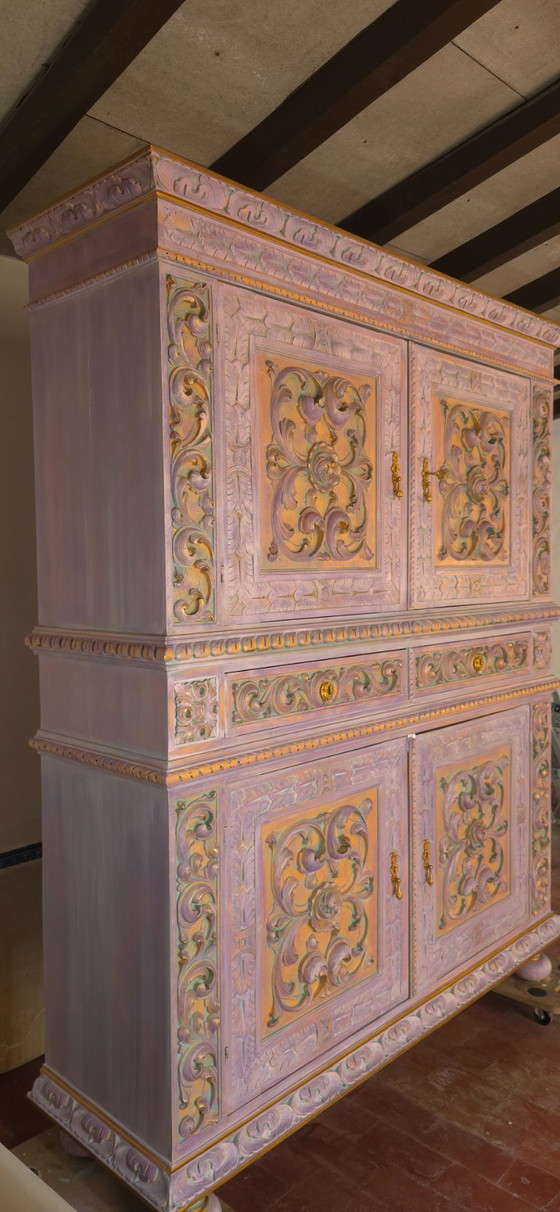 Artistic Renaissance Revival Oak Cabinet – Wood (photo 3 of 9)