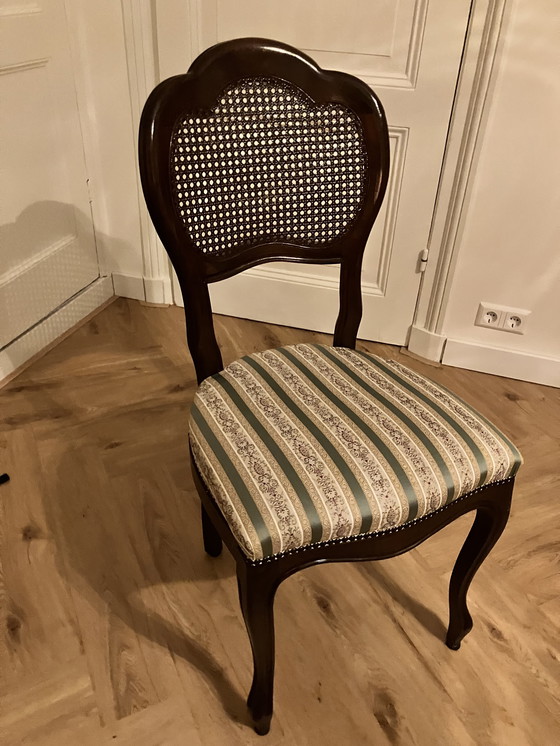 Image 1 of Chaises rembourrées vintage vert-jaune (4)