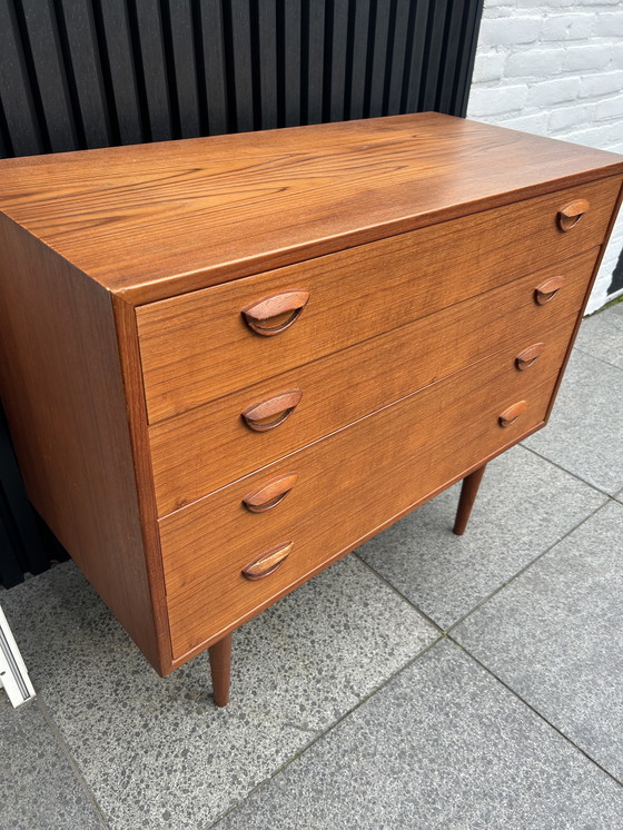 Image 1 of Vintage Teakhouten Ladenkast, Zeer Mooi