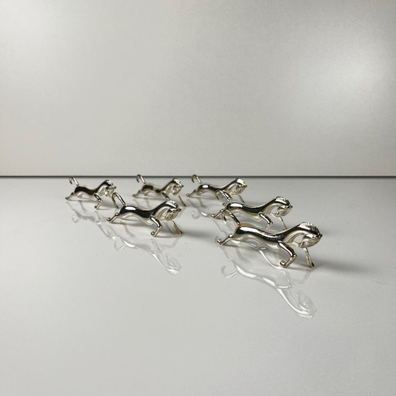 Image 1 of Set of 6 antique horse knife holders