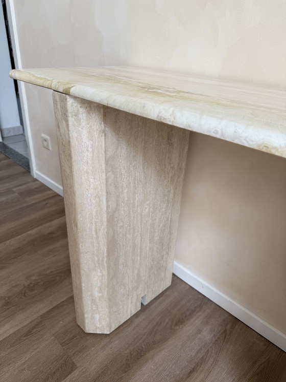 Image 1 of Travertine side table 
