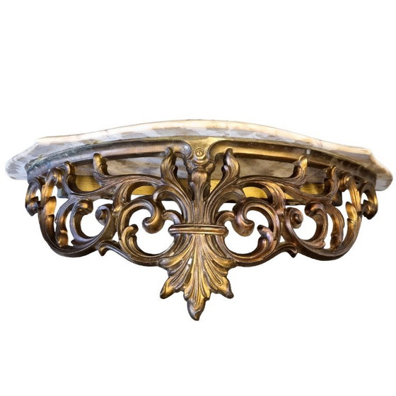 Image 1 of Consolle da parete francese vintage con piano in marmo