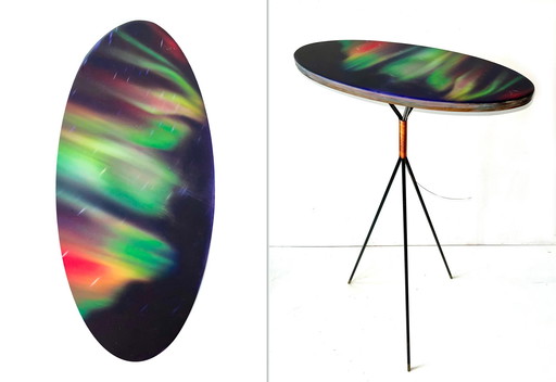 Table nomade Ndebele par Melchior van Dansik, Aurora Borrealis / Northern Light 4/7