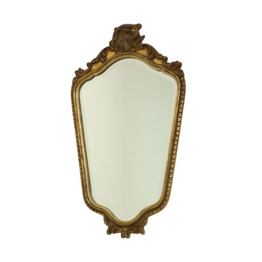 Specchio Deknudt in foglia d'oro di metà secolo