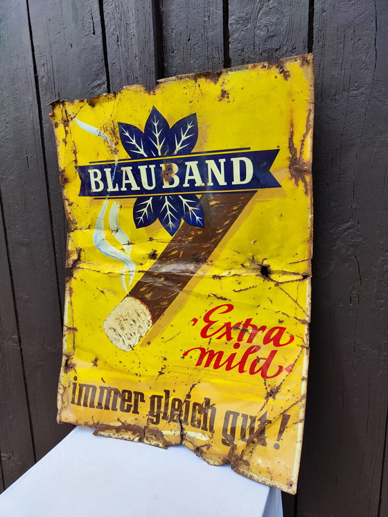 Image 1 of Sigari Blue Band / Periodo prebellico anni '20 / Insegna pubblicitaria smaltata