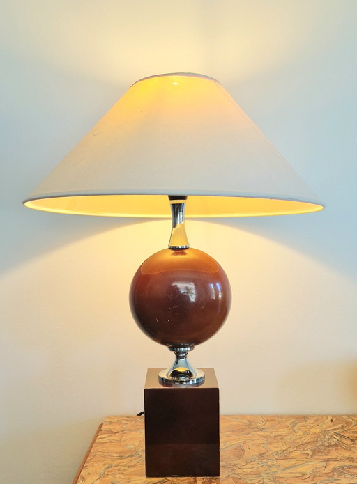 Lampe Maison Barbier - Lacquered and chromed metal - 70s