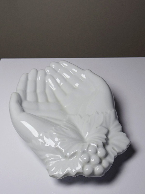 Image 1 of Georges Sand hand-held valet tray after Cocteau, GDA Limoges, unsigned