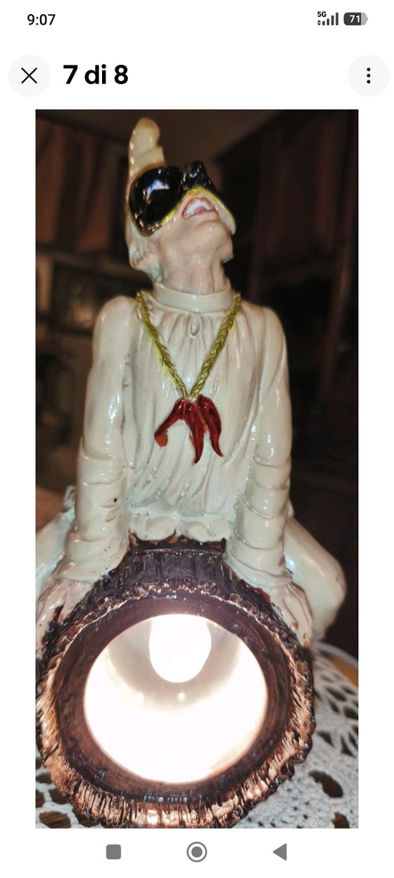 Pulcinella's Fortune Light - Table Lamp with Switch. – Capodimonte, Ceramic (photo 8 of 9)