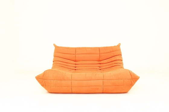 Image 1 of Togo set of 3 pumpkin orange fabric design by Linge Roset 