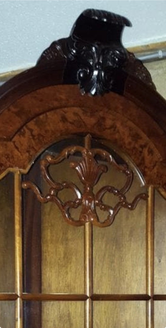Image 1 of Burr walnut baroque corner display cabinet