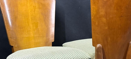 Jindrich Halabala - Chairs - 4pcs – Dining chairs, Textile, Wood (photo 3 of 5)