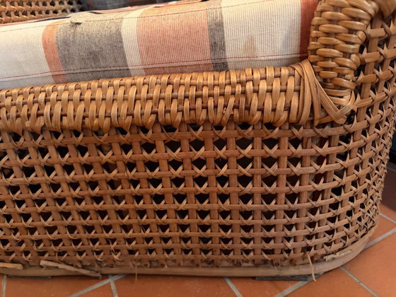 Image 1 of Ensemble de canapés en bambou, canapé et 3 chaises