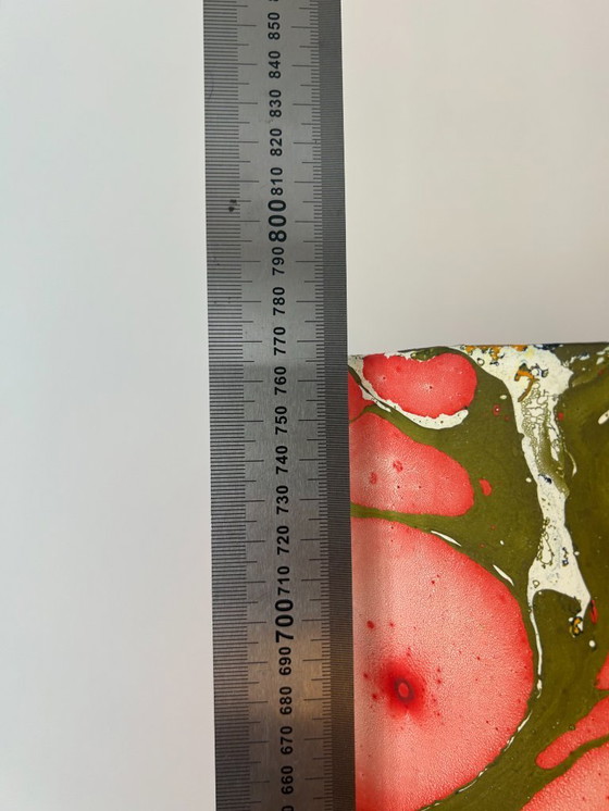 Image 1 of Vintage lampvoet in pagodestijl, ontwerp uit het midden van de 20e eeuw. Glazuurkleur: felrood.