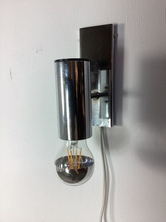 Image 1 of Vintage minimalist chrome wall lamp
