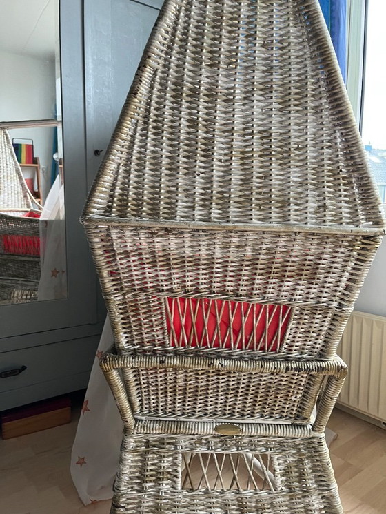 Image 1 of Antique French wicker cradle