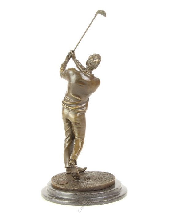 Image 1 of SCULTURA IN BRONZO DI UN GOLFISTA SCULTURA ARTISTICA STATUA DI LUSSO Decorazione unica per la casa