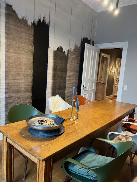 Image 1 of Table de salle à manger en chêne "Arts Crafts" (1850-1920)