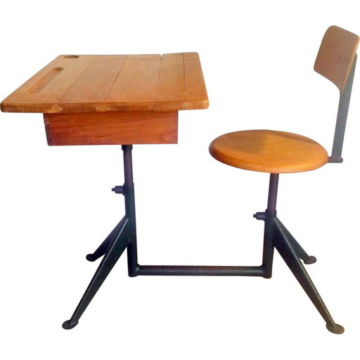 Bureau d'écolier vintage par Jean Prouvé