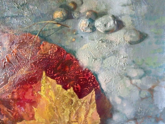 Original Oil Painting Abstract Expressionism Symbolism Autumn Leaves Two – Paintings & Drawings, Canvas (photo 5 of 9)