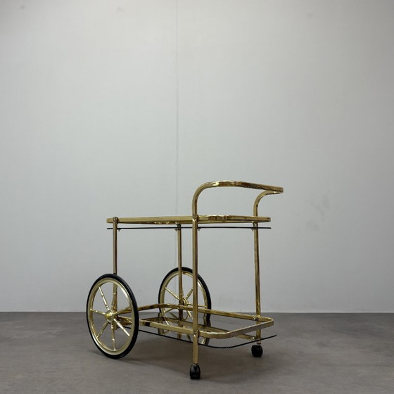 Image 1 of Carrello da portata in ottone di metà secolo, anni '70, Germania