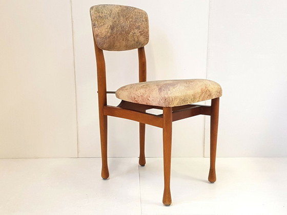 Image 1 of CHAISE SCANDINAVE DANOISE VINTAGE 1960 TECK METAL TISSU 60S 60'S ANNEES 60