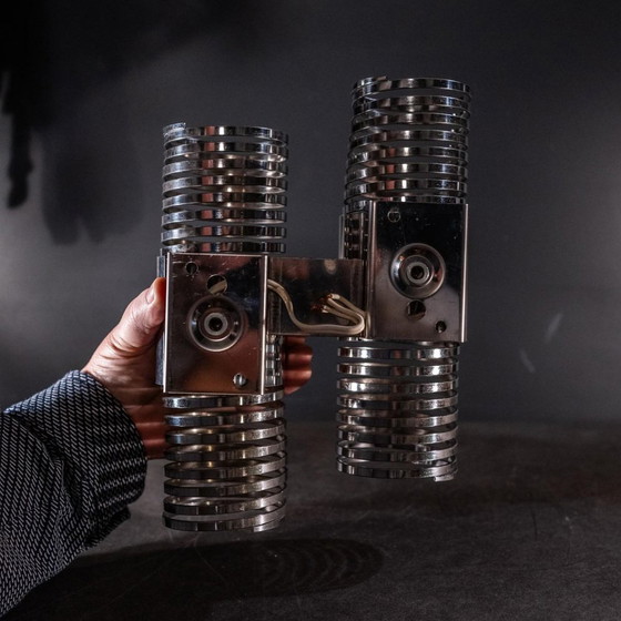 Space Age Spiral Spring Wall Lights in Chromed Steel, 1970s, Set of 2 – Design (photo 17 of 18)