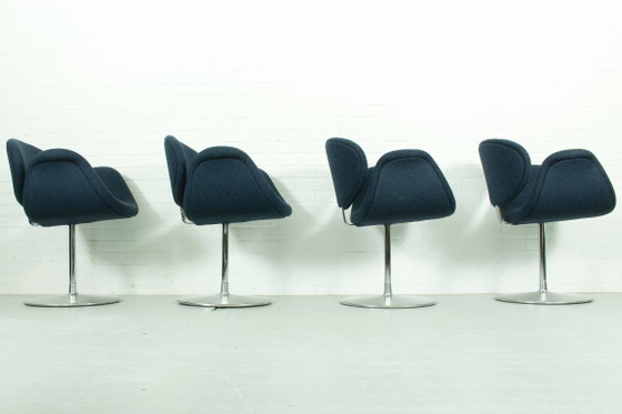 Image 1 of Juego de 4 sillas de comedor giratorias Little Tulip de Pierre Paulin para Artifort, 1965.