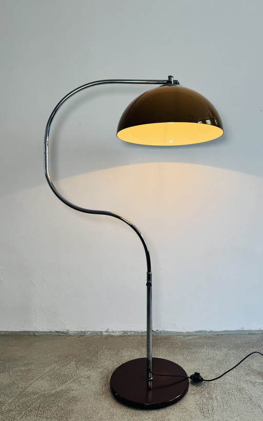 CHROMED SWIVEL MUSHROOM FLOOR LAMP BY GEPO, THE NETHERLANDS, 1970s