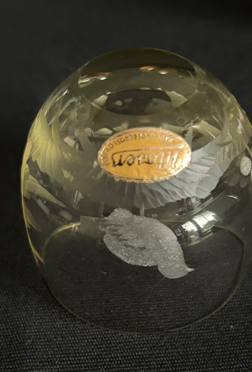 Ensemble de 5 verres à shot Moser Karlsbad « Culbuto » – Rowland Ward « Oiseaux sauvages » – glazen karaffen (photo 2 of 15)