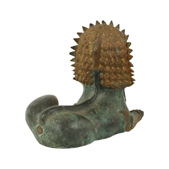 Image 1 of Grande Leone del Tempio in bronzo dorato