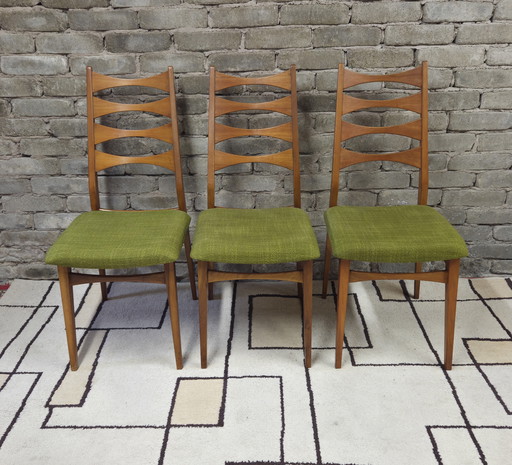Set de 3 chaises scandinaves 1960