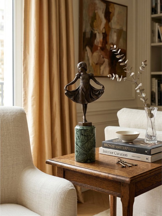 Image 1 of Art Deco sculptuur gesigneerd Preifs – Brons BJB – danseres – 32 cm