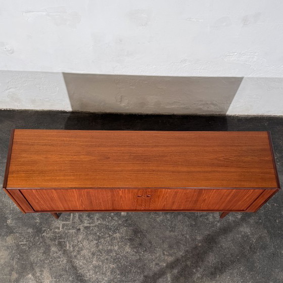Danish Teak Tambour Sideboard, Attributed to Svend Aage Larsen for Faarup Møbelfabrik, 1960s, Wood, Brown (photo 16 of 20)