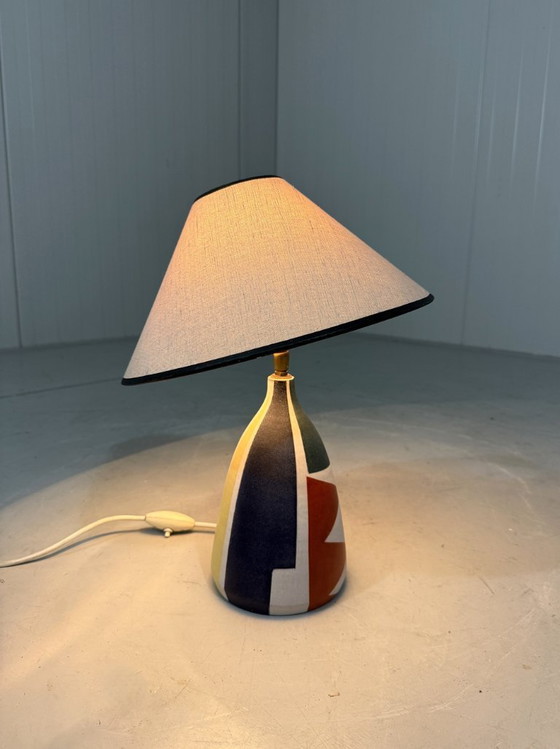 Image 1 of Krösselbach Fayence table lamp by Clare Zänge & Karl-Heinz Löffler 1950's