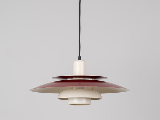 Danish vintage Lyskaer pendant lamp by Bent Nordsted, 1980s, Aluminium, White (photo 3 of 10)