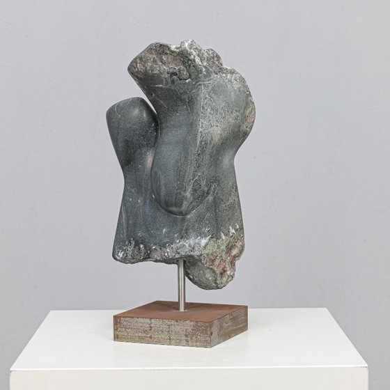 Image 1 of Abstract Dolomite Stone Sculpture by Ineke van Zuuren, Netherlands, 1980s