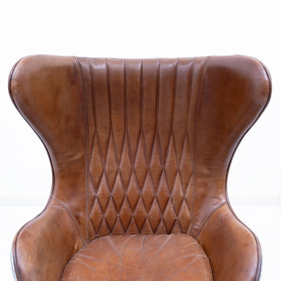 Image 1 of Fauteuil œuf Tomcat Aviator Mid-Century, cuir et métal, années 1970