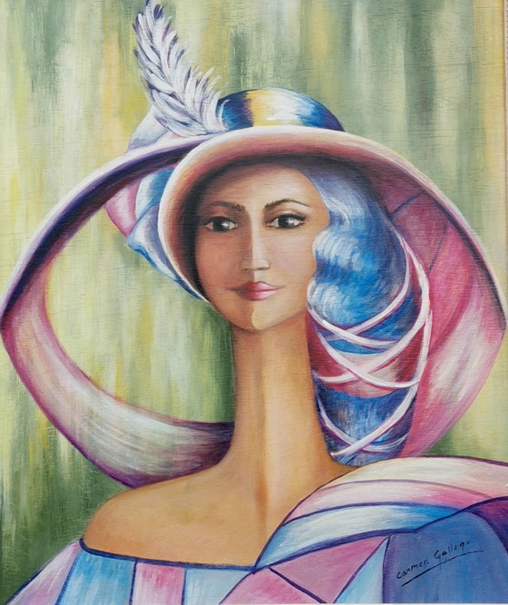 Image 1 of GEMÄLDE - DAME MIT HUT