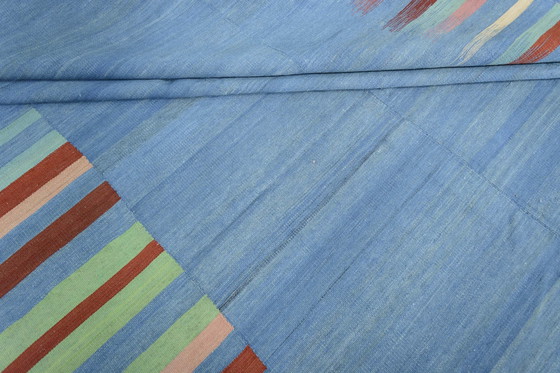 Image 1 of Handgewebter Designer-Kelim – 311 x 217 cm – Modernes Streifendesign aus Wolle