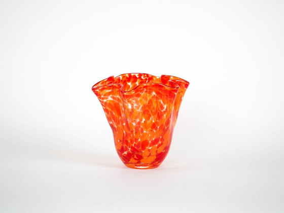 Image 1 of Orange glass vase, Danish design, 1970s, made in Denmark