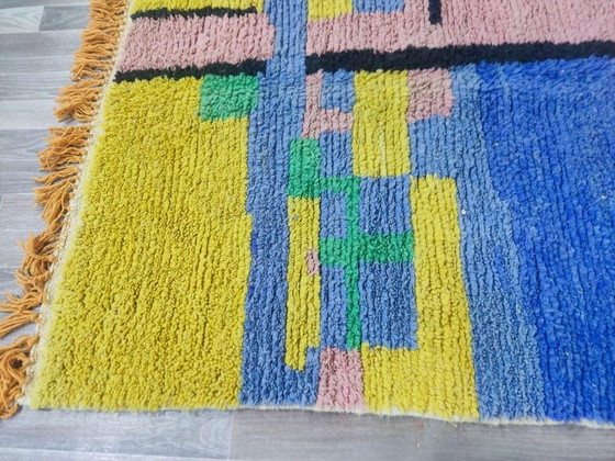 Image 1 of Alfombra tejida a mano de pura lana con coloridos diseños, 150/250 cm.