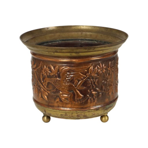 Maceta de cobre vintage Cache Pot Repoussé años cincuenta – plantenbak, Copper (photo 2 of 15)