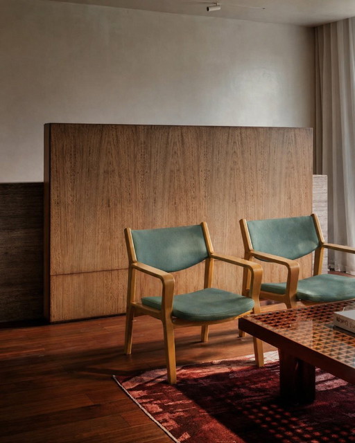 RAR 2X Hans Wegner JH 47-2 bureaustoel, 1980, Denemarken XL