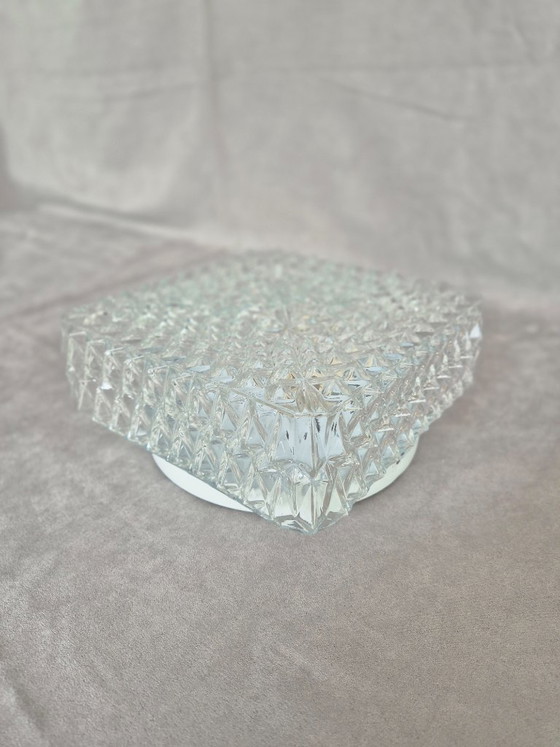 Image 1 of Vintage MASSIVE 70572 Crystal Ceiling/Wall Light | 20x20cm | E27 | Elegant Glass Fixture