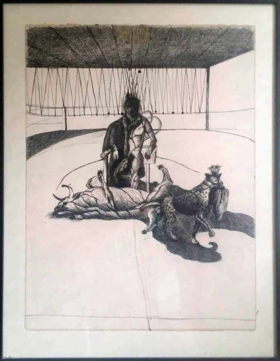 RAMON GIELING - "Bull fighter" – Arte, Paper, Surrealism (photo 3 of 5)